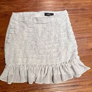 Lulu’s white/black polka dot skirt
